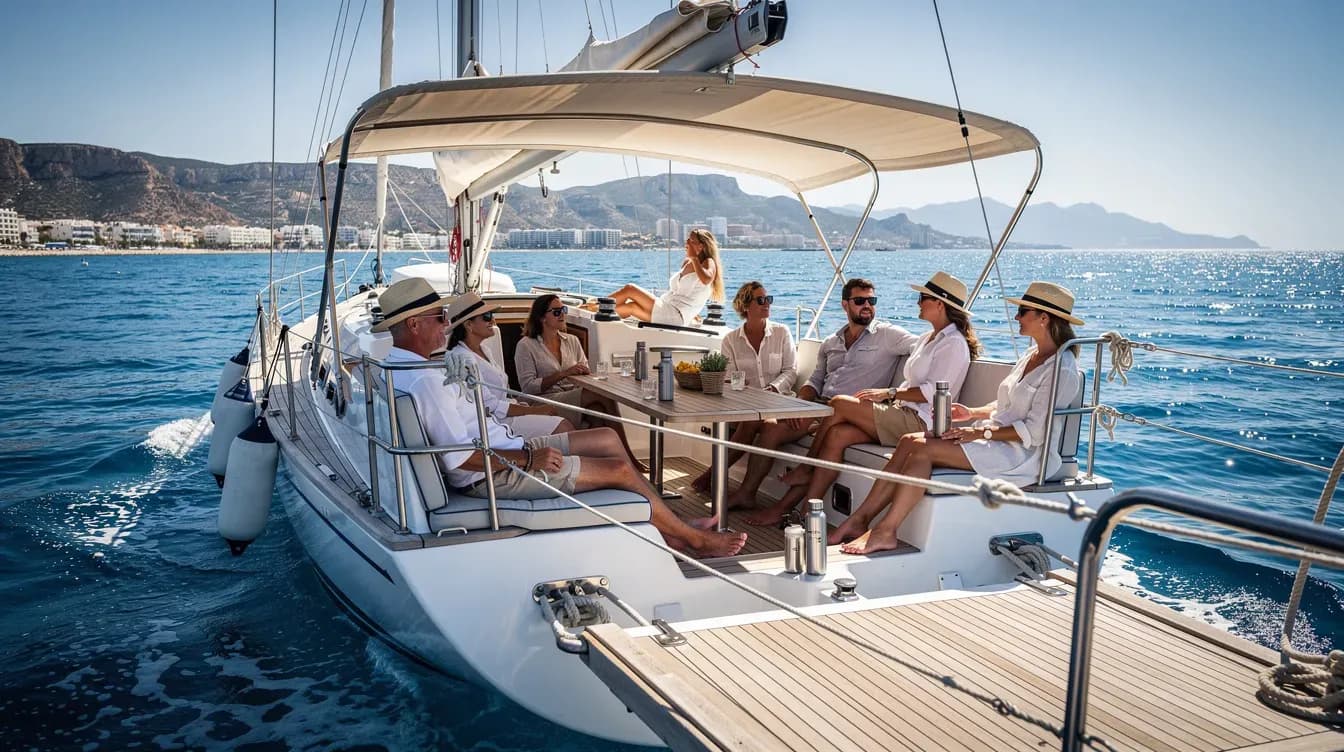 Velero privado en Alicante en un dia caluroso de verano